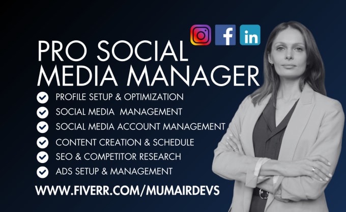 Gig Preview - Be your pro social media manager and content creator