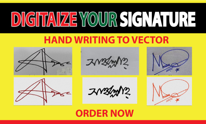 Gig Preview - Digitalize your signature in vector format in 30 minuts