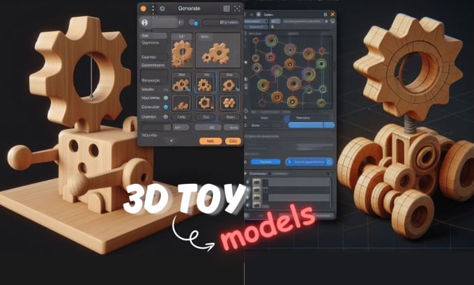 Gig Preview - Create toy, wooden puzzle toy, 3d stl model toy, stl for 3d printing, 3d product