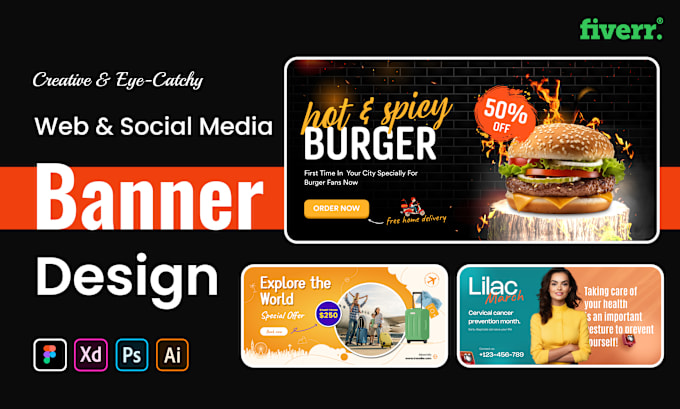 Gig Preview - Create banner ads, website banner design, shopify banner, instagram post design