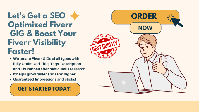 Gig Preview - Make professional fiverr gig SEO optimize description title tags