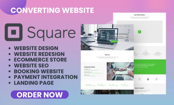 Gig Preview - Square online website, square website design, squarespace website design