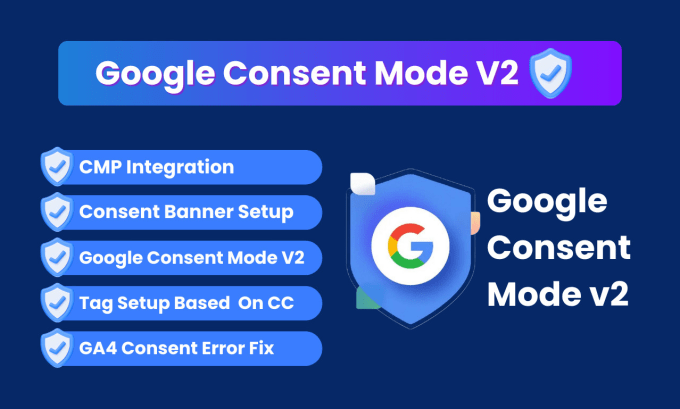 Gig Preview - Setup google consent mode v2, gdpr cookie consent banner using GTM