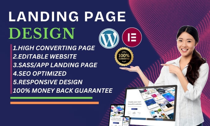 Gig Preview - Design professional landing page to elevate your online presence using elementor