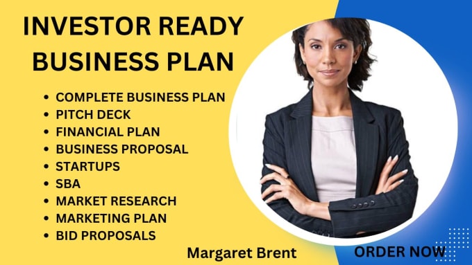 Gig Preview - Create investor ready business plan, business plan writer, pitch deck, startups