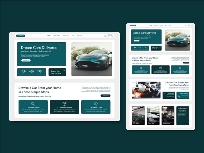 Gig Preview - Create responsive car dealership, car spare part, car rental website