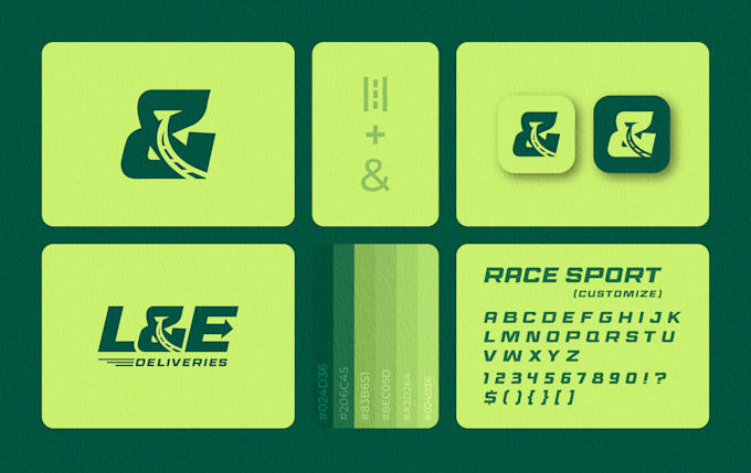 Gig Preview - Create trendy transport, logistic, trucking logo with brand style guides