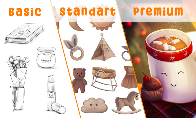 Gig Preview - Draw object and items illustration clipart