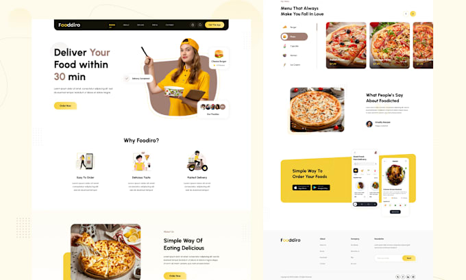 Gig Preview - Design food website and landing page in figma