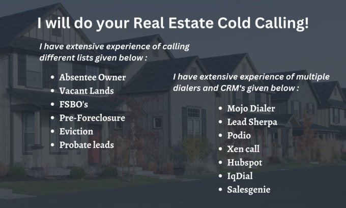 Gig Preview - Do your real estate wholesale cold calling