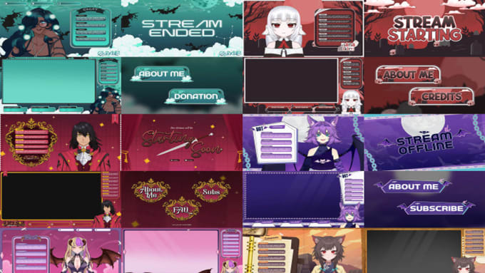 Gig Preview - Design anime vtuber twitch or youtube stream overlay