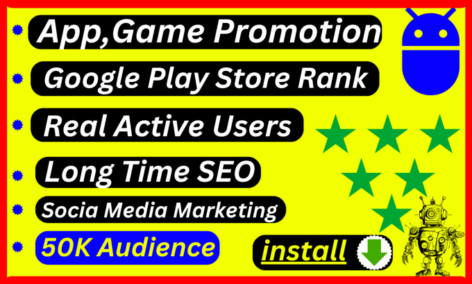 Gig Preview - Mobile app promotion android game marketing