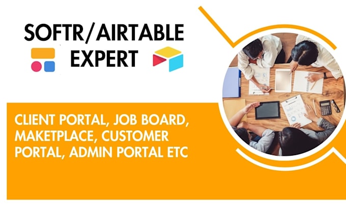 Gig Preview - Softr client portal with airtable database monday glide flutterflow softr