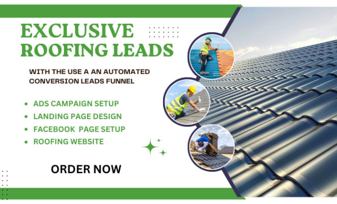 Gig Preview - Generate roofing leads roofing landing page roofing website for your business