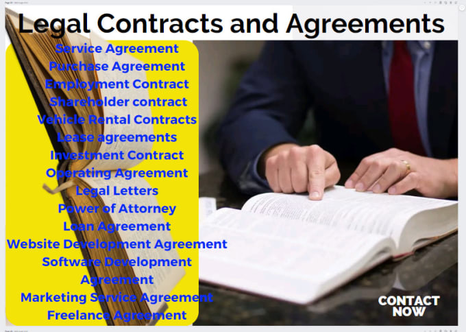 Gig Preview - Urgently draft legal contracts and agreements