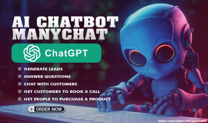 Gig Preview - Create ai chatbot for your business using chatgpt and manychat