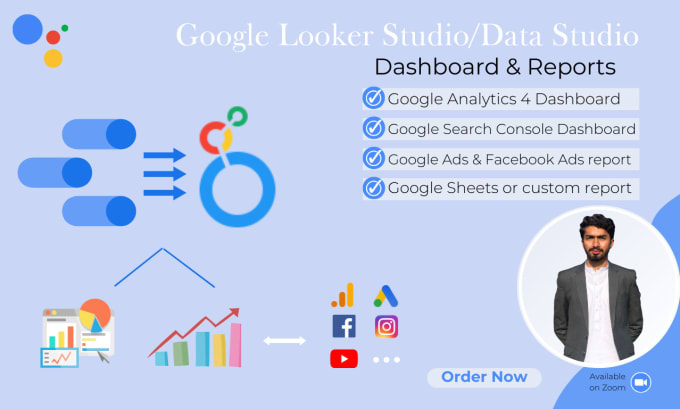 Gig Preview - Create custom google data studio dashboard, looker studio report or ga4 setup