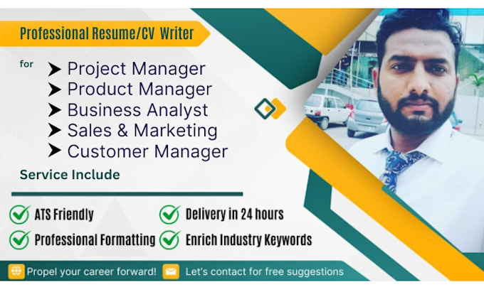 Gig Preview - Write scrum master, product and project manager, business analyst ats resume CV