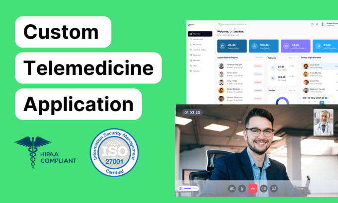 Gig Preview - Develop your hipaa compliant custom telemedicine application