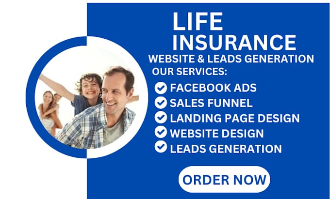 Gig Preview - Design custom life insurance website generate high quality leads sales funnel