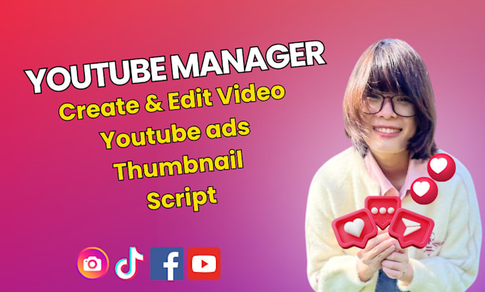 Gig Preview - Be your youtube growth manager, create short video,boost ads