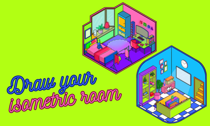 Gig Preview - Draw an isometric room 2d