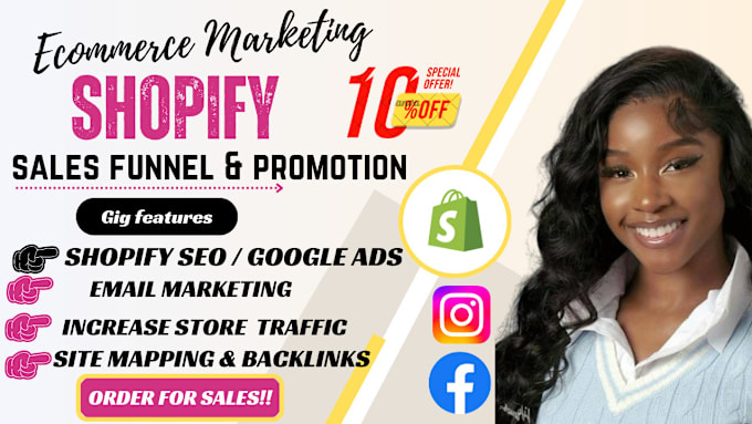 Gig Preview - Do shopify marketing, sales funnel, promote shopify store, boost shopify sales