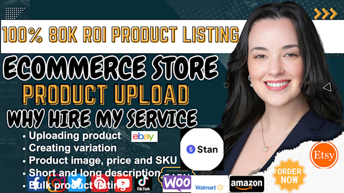 Gig Preview - Upload product to shopify listing woocommerce, etsy seo amazon store listing