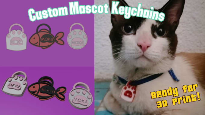 Gig Preview - Make custom mascot keychains of any shape ready to print