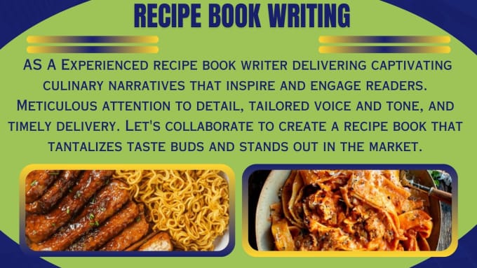 Gig Preview - Write a captivating food recipes for recipe book and cookbook