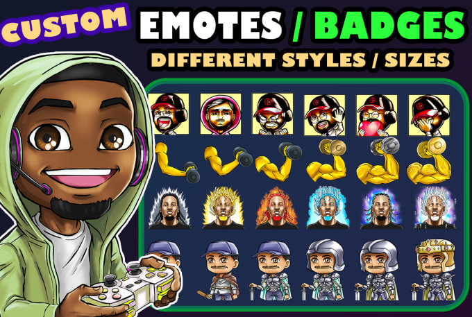 Gig Preview - Make amazing unique emotes and bagdes