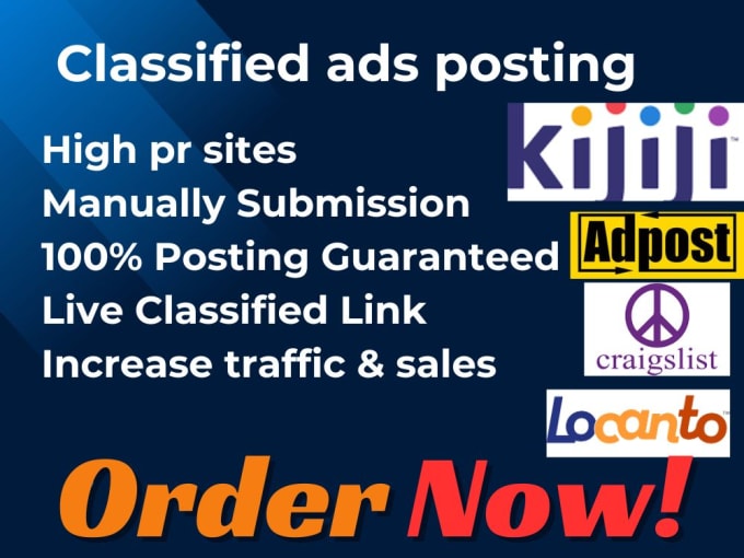 Gig Preview - Be your classified ads posting in top classified sites