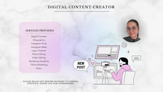 Gig Preview - Be your digital content creator