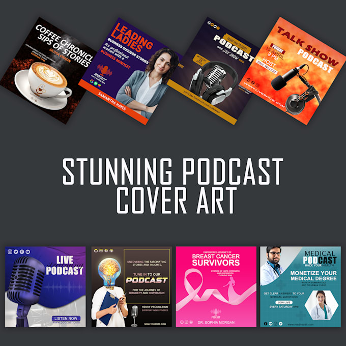 Gig Preview - Make stunning podcast cover,podcast artwork for your podcast cover