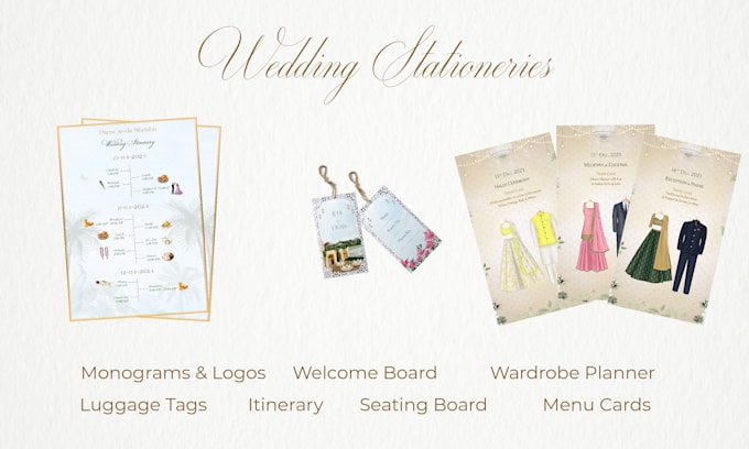 Gig Preview - Wedding stationery, welcome boards, logo, package