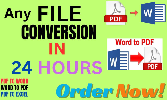 Gig Preview - Convert PDF to word and word to PDF in 24 hours