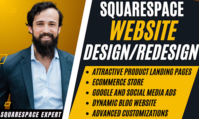 Gig Preview - Squarespace website redesign, beautiful squarespace website design for business