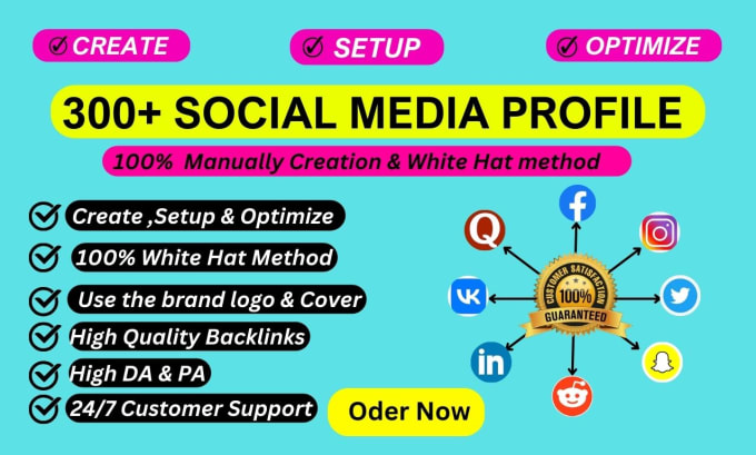 Bestseller - create 300 high quality social media profiles backlinks