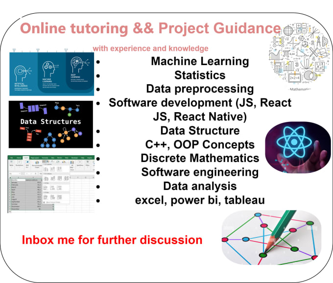 Gig Preview - Help machine learning, statistics, python, react, data structure, excel task