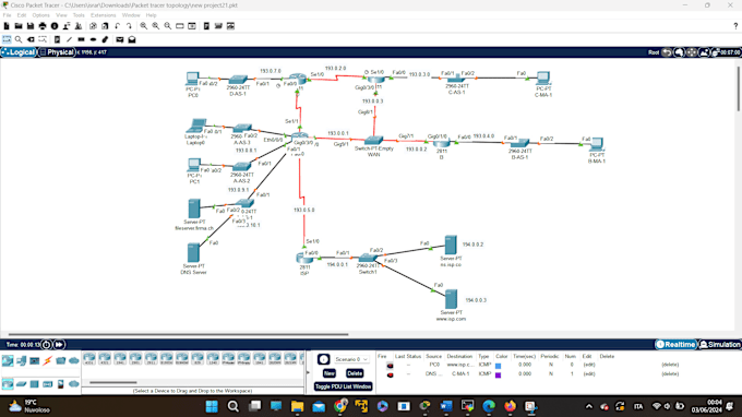 Gig Preview - Assist you in cisco packet tracer and gns3 project