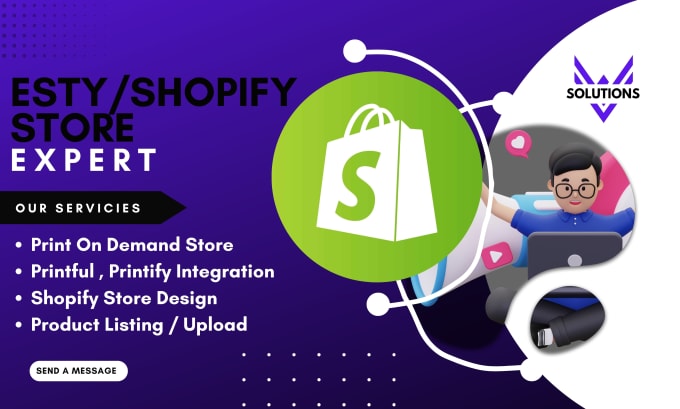 Gig Preview - Shopify print on demand printful printify shopify website design