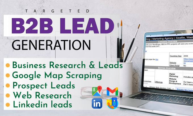 Gig Preview - Collect b2b business leads contacts and email finding