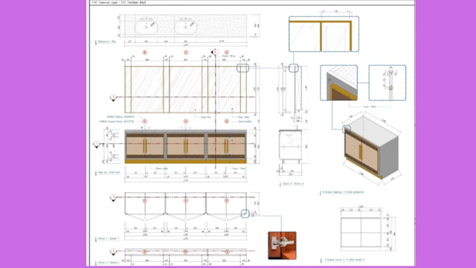 Gig Preview - Design furniture technically, shop and milk work drawings in autocad