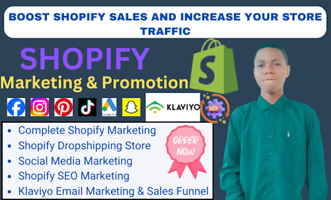 Gig Preview - Promote shopify store, shopify marketing,and sales funnel to boost shopify sales