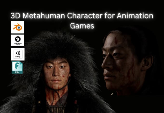 Gig Preview - Realistic 3d metahuman character stylized game character xgen animation ue4 ue5