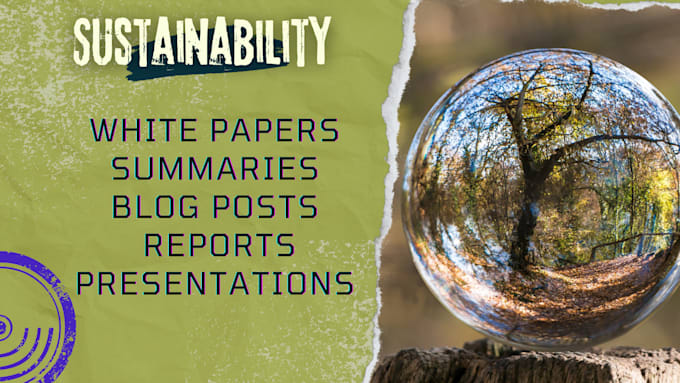 Gig Preview - Do reports and whitepapers on environment and sustainability