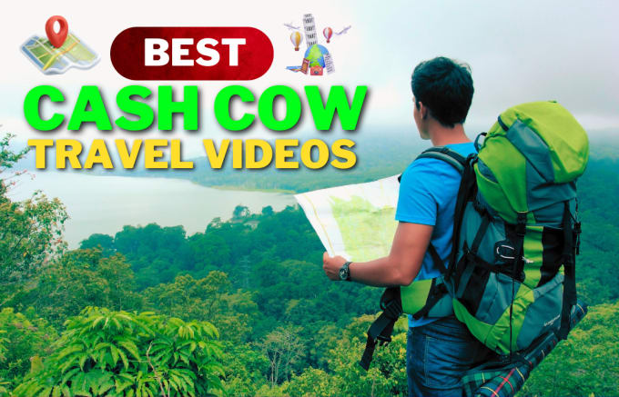 Gig Preview - Create automated cash cow channel, travel cash cow videos, cash cow editor