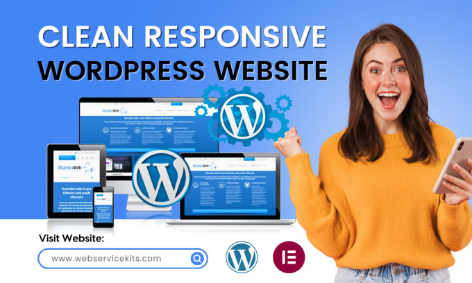 Gig Preview - Build clean responsive wordpress website builders design or website development