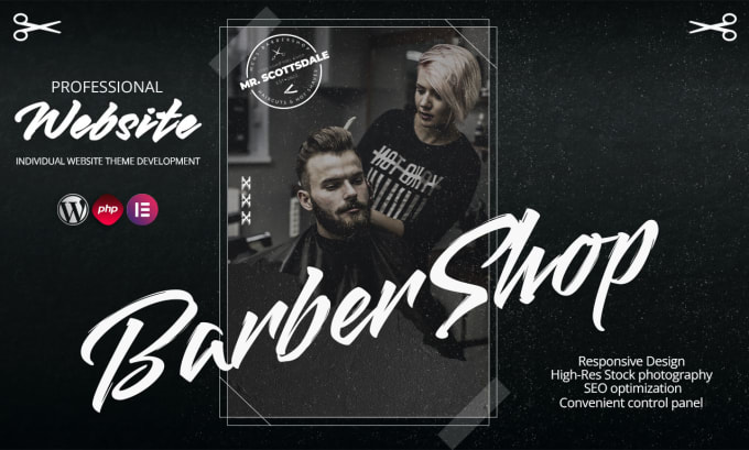 Gig Preview - Make a beautiful website for a barbershop or beauty salon