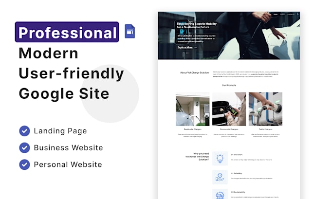 Gig Preview - Develop professional business website using google site